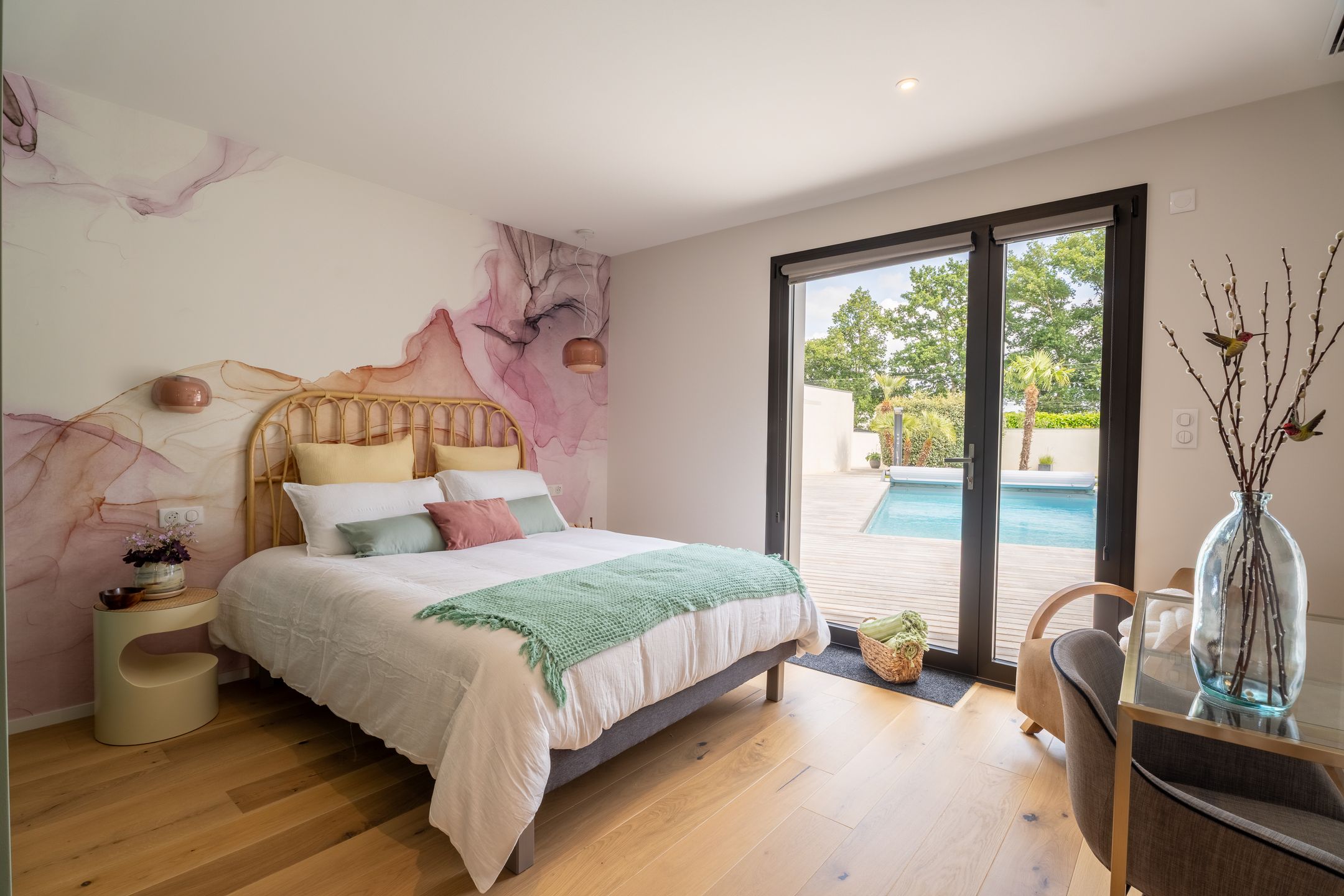 Chambre d'hôte à Sucé sur Erdre près de Nantes - Colibri vue piscine